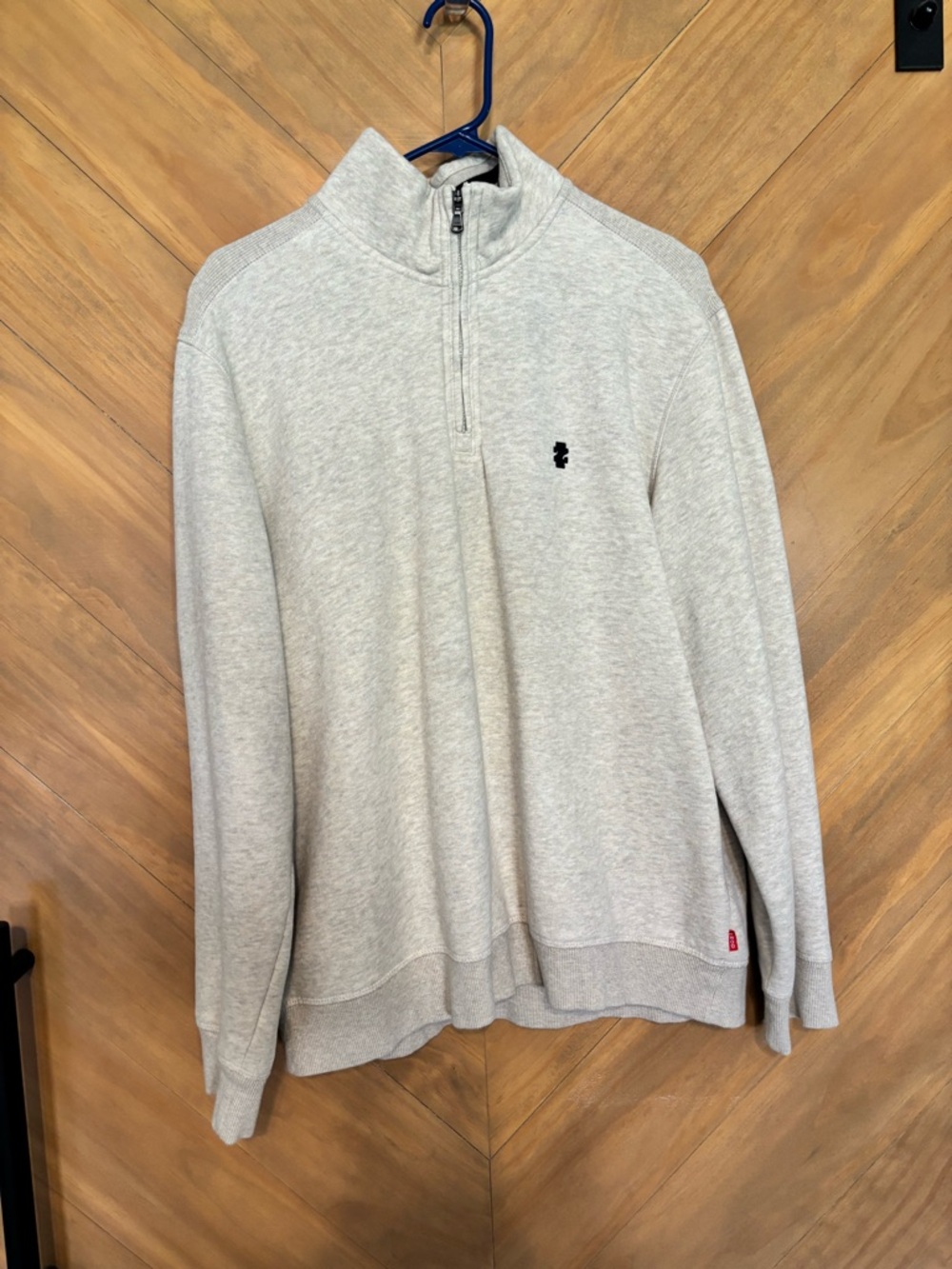 Izod Men's Light Oatmeal Half-Zip Sweater